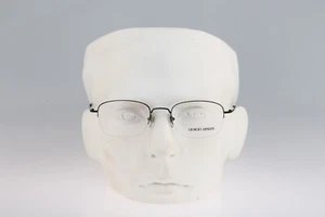 Giorgio Armani 1002 706, Vintage 90s black half rim square eyeglasses frames NOS - Picture 1 of 10