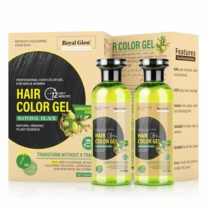 Royal Glow Ammonia-Free Hair Colour Dye Gel for Men & Women - 100% Grey Coverage - Picture 1 of 28