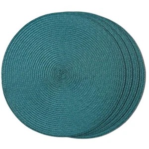 Round Braided Placemats Set of 4 Place Mats for Dining Tables Woven Washable ... - Picture 1 of 6