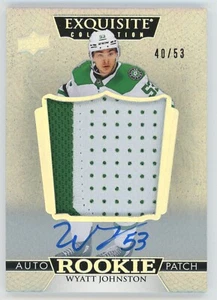 2022-23 Upper Deck Exquisite Rookie Patch Autograph Wyatt Johnston 40/53 - Picture 1 of 3
