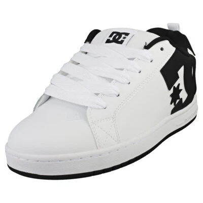 DC Shoes Court Graffik Mens Skate Sneakers in White Black - Image 1 of 4