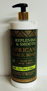 African Black Soap Replenishing Hand & Body Lotion w/ Tea Tree & Shea 31.4 oz - Picture 1 of 2