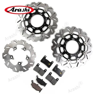 Front Rear Brake Disc Rotor Brake Pads For Suzuki GSXR600 GSXR750 2008 2009 2010 - Picture 1 of 14