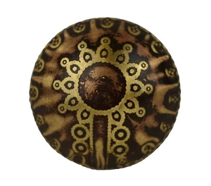 Brass Door Knob Drawer Pull Brown Floral Design 3.7 cm Indian Made Set of 4 - Picture 1 of 3