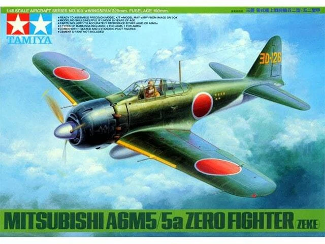 TAMIYA 1:48 KIT AEREO DA MONTARE MITSUBISHI A6M5/5A ZERO FIGHTER ZEKE ART 61103 - Immagine 1 di 1