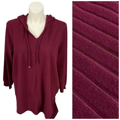 Sudadera Woman Within Top Mujer 1x 22/24 Roja Con Capucha Atlética Trabajo Informal Tejida Foto 1 de 4