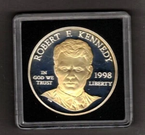 USA - 1 dollaro 1998 - Robert F. Kennedy - argento 900 + oro. - PP - Foto 1 di 3