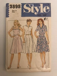 Style 3595 Vintage 80s Sewing Pattern Summer Dress Size:12 - Picture 1 of 8