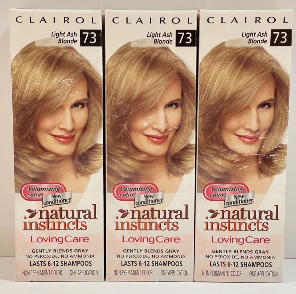 2 Clairol Loving Care Light Ash Blonde 73 Natural Instincts Hair Color HTF