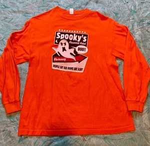 Rare Spooky’s Haunted Hotel Long Sleeves Orange Halloween/ Shirt Lg - Bild 1 von 4