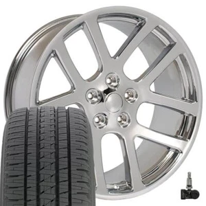 2223 Chrome 22 inch 5x5.5 Rims & Bridgestone Tires Fit Dodge RAM 1500 SRT10 - Picture 1 of 5