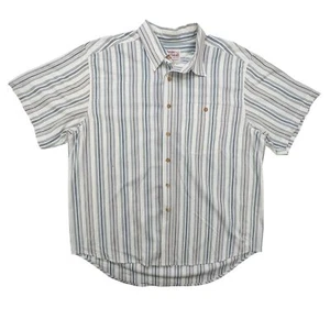 Camisa Wrangler Rugged Wear Para Hombres Grande Rayas Western Botón a Presión De Colección - Imagen 1 de 8