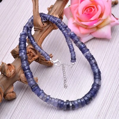 Beautiful Necklace Iolite Southwestern Jewelry 18 Inch Adjustable length Silver - Image 1 of 4