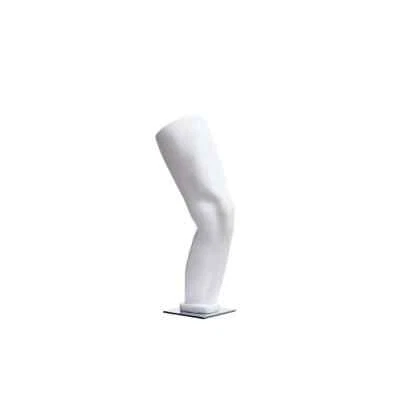 AMERICAN DRESS FORMS Adult Male Glossy White Fiberglass Table-Top Left Knee Mannequin Display