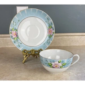 VTG  Meito Bone China Japan Hand Painted Tea Cup And Saucer Set - Picture 1 of 9