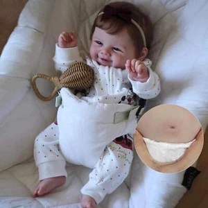 18" Vivienne Full Body Silicone Reborn Baby Doll Rooted Hair Christmas Gift - Picture 1 of 5