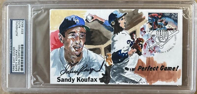 Sandy Koufax Signed First Day Cover Cachet. Rare. Numbered 13/35. PSA - Image 1 of 2