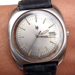LIP Vintage Manual Wind Stainless Steel Mid-Size Case 34mm Wristwatch - Picture 1 of 11