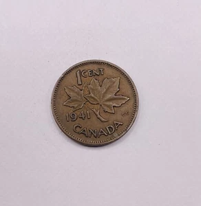 1941 Canada Penny 1C One Cent Coin - Maple Leaf - King George VI - Picture 1 of 2