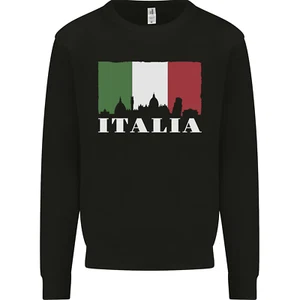 Italy Skyline Italian Flag Kids Sweatshirt Jumper - Picture 1 of 92