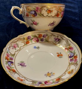 Schumann Bavaria Germany Kaiserin Dresden Blumen Tasse & Untertasse Gold Auslaufmodell - Bild 1 von 24