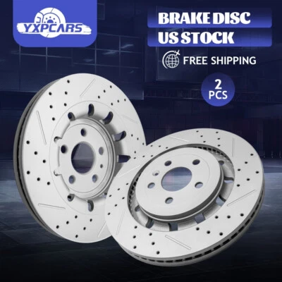 Juego de rotor de disco de freno delantero perforado para Ford Explorer Flex Taurus Lincoln MKS MKT Foto 1 de 4