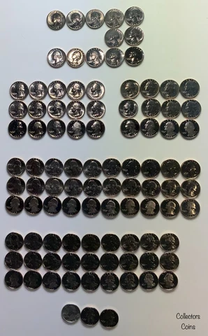 1965 - 1998 99 Washington Quarter PDS COMPLETE Clad BU Unc & Clad Proof Set Cover