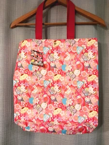 Hello Kitty Sanrio Figuren rot Canvas Beuteltasche Tasche 15 1/2" x 14 7/8" Druckknopf - Bild 1 von 9