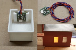 [1~5] LED Hausbeleuchtung GELB mit Lichtbox 20x25mm Lichtkasten 8-18VDC - Bild 1 von 9