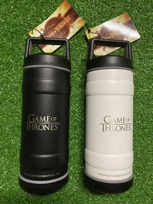 NUEVO Juego de 2 (Blanco y Negro) Juego de Tronos Pelícano Botella Aislante 18 Onzas Foto 1 de 3