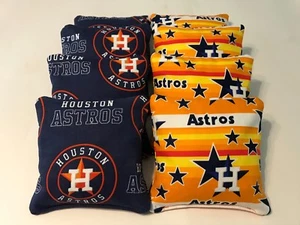 HOUSTON ASTROS CORNHOLE BEAN BAGS SET OF 8 TOP QUALITY REGULATION TOSS GAME  - Picture 1 of 1