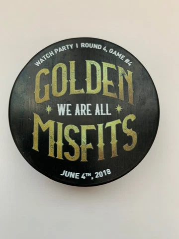 VEGAS GOLDEN KNIGHTS WATCH PARTY /ROUND 4 GAME #4 GOLDEN MISFITS PUCK RARE Cover