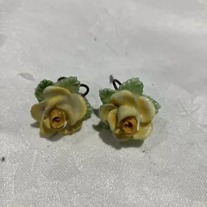 Vintage Coalbrook England China gelbe Rose Clip On - Bild 1 von 7