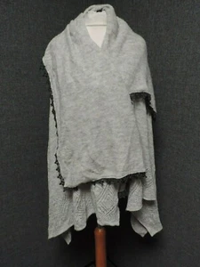 High Use Knitted Shawl Style Wool Blend Cardigan Grey Size M LN021 EE 02 - Picture 1 of 5