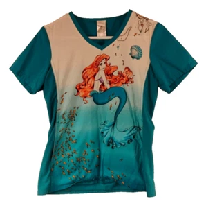 Blusa Médica Mujer XS EXTRA PEQUEÑA Disney Ariel Sirenita Bolsillo Pediatra - Imagen 1 de 5