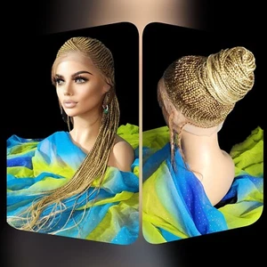 Braided wig 100% handmade, blond Wig NWT Ghana Weave absolutely gorgeous. Long - Picture 1 of 24
