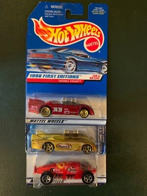 HOT WHEELS - Lotto miste x3 NUOVE - First Editions 1998 Double Vision Lakester - Immagine 1 di 4