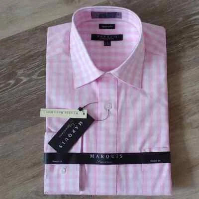 Camisa de vestir rosa talla S (14-14,5) Marquis Signature nueva con etiquetas Foto 1 de 3