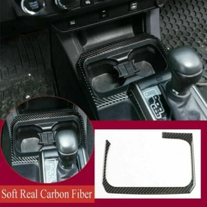 Soft Carbon Fiber Central Control Storage Box Trim For Toyot@ Tacoma 2015-2020 - Picture 1 of 6