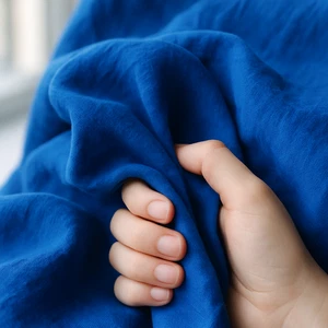 Sapphire Blue Linen Fabric by the Yard – Ideal for Apparel, Home Décor & Crafts - Picture 1 of 10