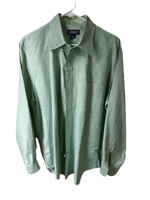 Camisa de vestir Lands End para hombre VERDE manga larga con botones talla grande 16,5 cuello Foto 1 de 4