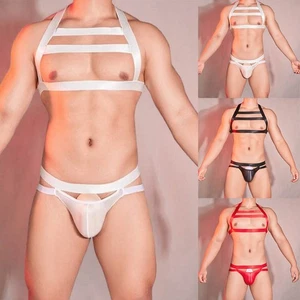 Harnais poitrine élastique homme sensuel sangle lingerie col creux séduisant - Picture 1 of 26