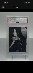 PSA AUTHENTIC 2023 Topps imperial Shuttle Star Wars 1/1 sketch - Picture 1 of 2