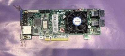 Areca Raid 6 Card ARC-1226-8I for Server RJ-45 Ethernet - Fan Runs - Read Below - Image 1 of 4