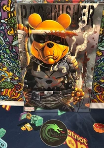 Do You Pooh SDCC Exclusive SPOT FOIL Battle Damage POOHNISHER Punisher SILVER 45 - Picture 1 of 1