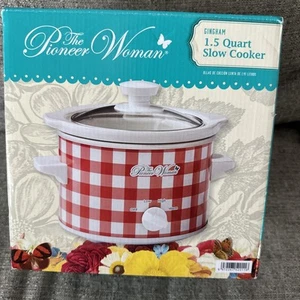 Pioneer Woman Red Gingham 1.5 Quart Slow Cooker, New in the box - Picture 1 of 5