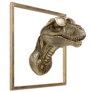 JJALIGHTS Squisita scultura da parete testa di animale in resina (cornice in metallo regalo) - Imi... - Foto 1 di 7