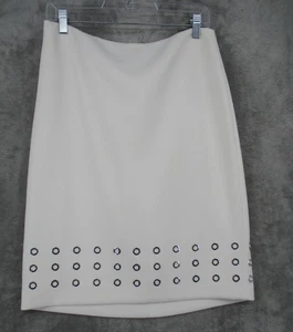Calvin Klein Skirt Womens 10  Grommet Studded Hem Stretch Lined Pencil Office - Picture 1 of 8