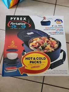 Vintage 1997 Pyrex Portables Round Dish 4.5 Qt. Glass Bowl With Lid Corning New - Picture 1 of 10