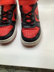 Nike Court Borough Mid 2 Black / Red Mid Tops (CD7782-003) Youth Sz 2Y - Picture 1 of 10